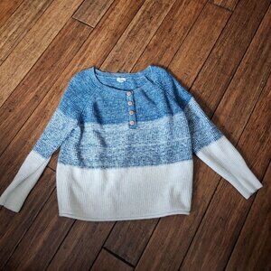 Sundance Blue and White Crew Neck Sweater